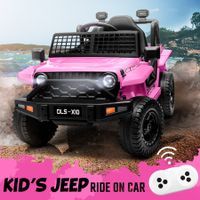 Kids Ride On Car Toy Electric Truck Parental Remote Control Jeep Vehicle 12V Music Light Pink