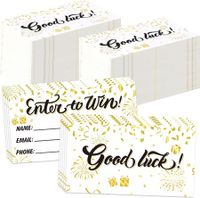 300Pcs Enter to Win Raffle Tickets Cards 5*9cm Golden Sunday Ticket Entry Form Cards for Contest,Auction,Raffles,Ballot with Name Email Phone Number