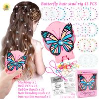 Girls hair accessories diamond stickers, butterfly nail drill DIY dress up, girls dress up hair accessories hairpin set sticker drill