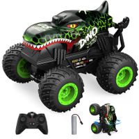 Remote Control Dragon Monster Truck 2.4GHz Stunt Car RC Toys Light Sound All Terrain Indoor Outdoor for Kids Color Green