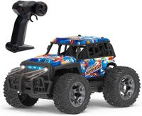 RC Truck 1/20 Remote Control Rock Crawler ATV 4 Wheeler 2.4G Off-Road Climbing RC Vehicle LED Searchlight Fast Short Course Rally Racing Car Toy Birthday Xmas Gift for Kids (Blue)