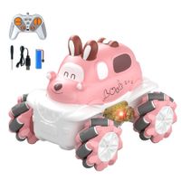 2.4GHz 4WD RC Stunt Car with LED Light 360 Degree Drift 1:36 Animal Race Car for Kids 3+