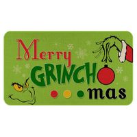 Merry Christmas Welcome Doormat,Funny Green Face Hand Decoration Non-Skid Floor Mat Christmas Kitchen Door Mat 50*80CM