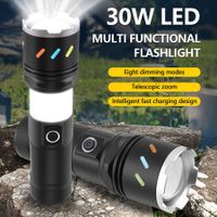 30W LED Flashlight High Power USB Rechargeable 800 Meters Torch Light High Lumens Camping Linterna Outdoor Use