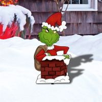 Christmas Decorations Christmas Yard Signs with Stakes, Grinch Decorations for Outdoor Garden Lawn