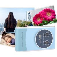 1080P Digital Camera, 3.0 Inch Screen, Built in Fill Light, Compact Travel Video Camera with 32 GB Card (Blue)