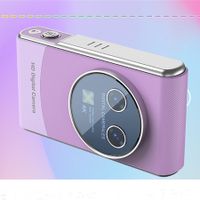 1080P Digital Camera, 3.0 Inch Screen, Built in Fill Light, Compact Travel Video Camera with 32 GB Card (Purple)