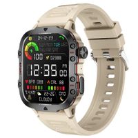 Smart Watch for Men Women 1.96 Inches Outdoor Sports Smartwatch with Answer/Make Call, Compatible with iPhone and Android Phones (Beige)