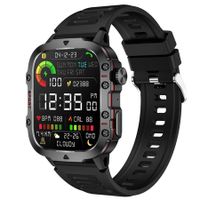 Smart Watch for Men Women 1.96 Inches Outdoor Sports Smartwatch with Answer/Make Call, Compatible with iPhone and Android Phones (Black)