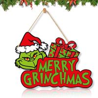 Grinch Christmas Decorations Hanging Signs Door Sign for Holiday Decor Ornaments for Christmas Tree