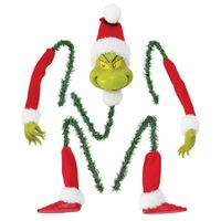 Grinch Set of 5 Vintage Christmas Tree Topper Decor Elf Stuffed Garland with Head Arms and Legs for Tree Ornaments Christmas Gift