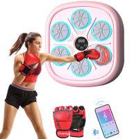 Pink Music Boxing Machine,9 Speeds and 9 Modes,with Boxing Gloves,for Home Indoor Exercise Boxing Machine