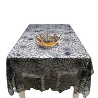 Halloween Tablecloth, Black Spider Web Tablecloth, Lace Fabric Tablecloth, Spooky Tablecloth 140*220Cm