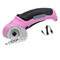 Cordless Electric Scissors, Cardboard Cutter with Safety Lock 4.2V Electric Mini Cutter, Pink