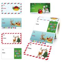 Gift Tags,500 Pcs Christmas Gift Tags Christmas Presents Stickers Christmas Santa Wrapping Paper Holiday Decor (5cm x 3.8cm)