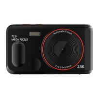 72MP Digital Camera 2.5K Video HD Camera 2.4 Inch Screen, 16x Zoom,Auto Focus,Handheld Camera for Kids Beginner Travel Home Photography Color Black