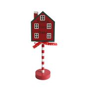 House LED Santa Stop Pole Sign Christmas Tabletop Decor Indoor/Outdoor Home Office Party Christmas Street Sign Housewarming Gift