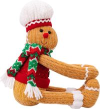 1 PCS Red Funny Knitted Gingerbread Man Curtain Tiebacks Christmas Window Drapes Holders with Buckles