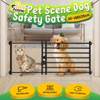 Pet Dog Safety Gate Cat Fence Enclosure Safe Guard Doorway Stairs Security Barrier Retractable Puppy Low Containment Fencing 60 to 108cm