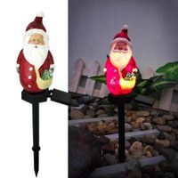 Garden Resin Small Santa Claus Solar Lights  Waterproof Christmas Garden Stake Lights for Outdoor Decorations