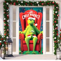 90x200cm Grinch Christmas Decorations Grinch Door Cover Merry Grinchmas Door Cover   Banner Christmas Xmas  Holiday