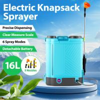 16L Electric Backpack Sprayer 12V Battery Powered Rechargeable Knapsack Garden Watering Lawn Weed Disinfection Agriculture Car Wash Spray Equipment