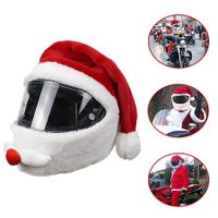 Christmas Santa Motorcycle Helmet Cover, Santa Claus Christmas Hat Decoration Accessories