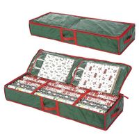 Underbed Gift Wrap Organizer,Gift Wrapping Paper Storage Container,Holds up to 20 Rolls,104*36*16cm (Green)