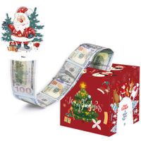 Christmas Money Box for Cash Gift Pull,Surprise Money Holder Cash Gift,DIY Fun Holiday Cash Box,Include 50Pcs Transparent Bags