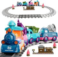 Electric Train Toys Set for Kids Ages 4+ Years Old, Train Toys with Tracks, Battery Powered Play Set Toy with Light and Sounds