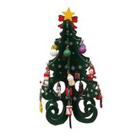 Wooden Christmas Tree Decoration,6 Pieces Vivid 3D Wooden Christmas Tree Decorations For Christmas Party,Decorative Hanging Ornaments(Green)