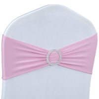 Spandex Chair Sashes Bows 50PCS Premium Stretch Chair Cover Band with Buckle Slider Universal Elastic Chair Ties (Pink)