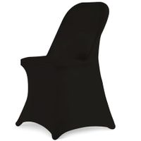 Stretch Spandex Folding Chair Covers Universal Fitted Chair Cover Protector (Black,10 PCS)