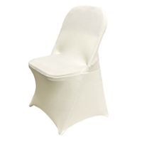 Stretch Spandex Folding Chair Covers Universal Fitted Chair Cover Protector (Ivory,10 PCS)