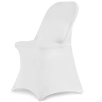 Stretch Spandex Folding Chair Covers Universal Fitted Chair Cover Protector (White,10 PCS)