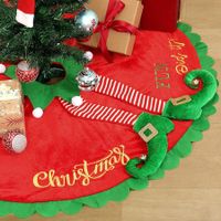 36 Inch Mini Elf Christmas Tree Skirt with Candy Striped Legs, Red and Green Tree Skirt Christmas Decor Xmas