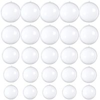 25 PCS Clear Plastic Fillable Ornaments,Transparent DIY Craft Ball,Clear DIY Christmas Ornament 5 Different Sizes