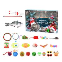 24 Day Cat Advent Calendar Christmas Toys Countdown with Catnip Mice Feather Teaser and Ball Bells for Kittens and Cat Lovers