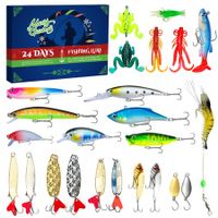 Fishing Advent Calendar,Fishing Tackle Advent Calendar,Fishing Lure Advent Calendar,24 Days Christmas Countdown Fish Tackle Set