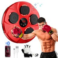 Music Boxing Machine,Smart Bluetooth Boxing Machine Wall Mounted,Boxing Music Workout Machine with 9 Speeds Modes,Home Workout Musical Boxing Machine (with Boxing Gloves)