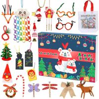 Christmas Advent Calendar,24 Fun DIY Handmade Ornaments Creative Christmas Tree Decorations, Surprise Gift for Kids