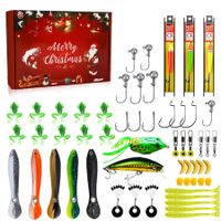 Fishing Advent Calendar,Fishing Christmas Countdown 24 Days,Fish Tackle Set,Christmas Surprise Fishing Bait Gift,Fishing Lures Set