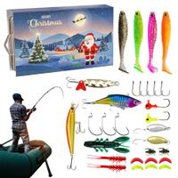 Fishing Advent Calendar,Fishing Tackle Advent Calendar,Fishing Lure Advent Calendar,24 Days Christmas Countdown Fish Tackle Set Blue Box