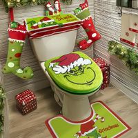 Christmas Decorations,Xmas Bathroom Sets - Christmas Decor Toilet Seat Cover and Rug for Indoor Home Bathroom Set of 4