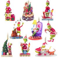 Christmas Tree Decorations,9Pcs Acrylic 2D Funny Green Doll Pendant,Flat Ornaments Hanging Decor 10cm/3.93in