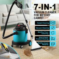 Carpet Cleaner Vacuum Wet Dry Vac Mop Floor Sofa Spot Upholstery 7 In 1 Rug Car Seat Fabric Deep Cleaning Machine Portable Smart with Wheels