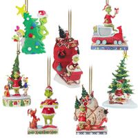 2024 Christmas Tree Decorations, 7pcs Acrylic 2D Funny Green Doll Pendant, Flat Ornaments Hanging Decor