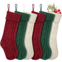 Christmas Stockings,6 Pack 46cm Knit Christmas Stockings Xmas Hanging Stockings for Family Christmas Decorations