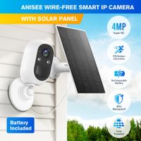 WiFi Security Camera Home Wireless CCTV Outdoor Surveillance System 4MP HD PIR Two Way Audio with Solar Powered Batteries