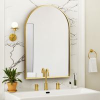 Arch Mirror Wall Vanity Large Bathroom Decorative Mount Gold Framed Makeup Shower Dressing Shaving Bedroom Hallway Decor